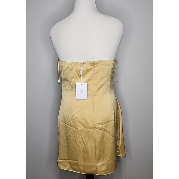 NWT New wayf the edit by emma rose dress Halter A Line Gold Dress Mini - Picture 3 of 10